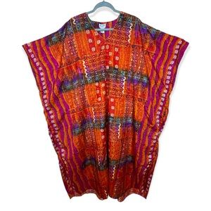 Sante Classics Boho V-Neck Maxi Kaftan Red One Size